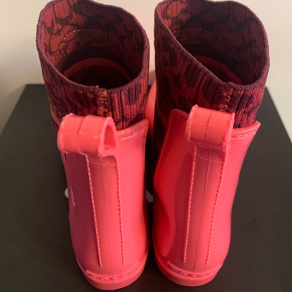 Brand New Coach Rivington Rubber Short Rain Boots 7 B/Narrow Fit/Size Up - Picture 6 of 12